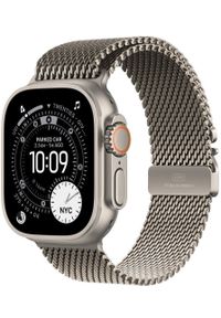APPLE - Smartwatch Apple Watch Ultra 3 GPS + Cellular 49mm Natural Titanium / Titanium Milanese Loop S Szary (MEWW4QI/A). Rodzaj zegarka: smartwatch. Kolor: szary #1