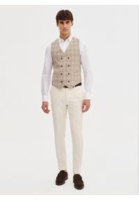 Pako Lorente - PAKO LORENTE - Dwurzędowa kamizelka męska w mocną kratę. Materiał: poliester, wiskoza, elastan. Wzór: kratka. Styl: elegancki, młodzieżowy #6