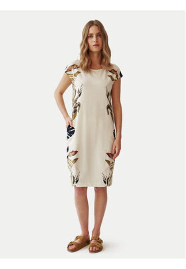 Tatuum Sukienka codzienna Koka 1 T2407.207 Écru Regular Fit. Okazja: na co dzień. Materiał: bawełna. Typ sukienki: proste. Styl: casual