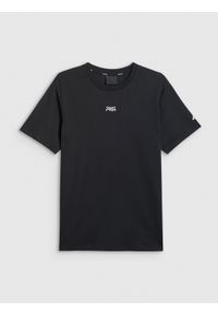 4f - 4F T-shirt regular z nadrukiem męski 4F x Robert Lewandowski - czarna S. Okazja: na co dzień. Kolor: czarny. Materiał: materiał, bawełna. Wzór: nadruk. Styl: casual, sportowy