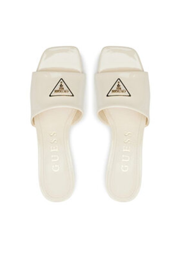 Guess Klapki FLJLUS PAF03 Écru. Materiał: skóra