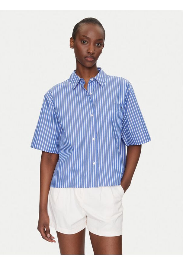 TOMMY HILFIGER - Tommy Hilfiger Koszula WW0WW44717 Niebieski Boxy Fit. Kolor: niebieski. Materiał: bawełna