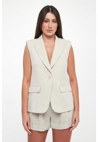 Twinset Milano - Kamizelka damska lniana TWINSET. Materiał: len #4