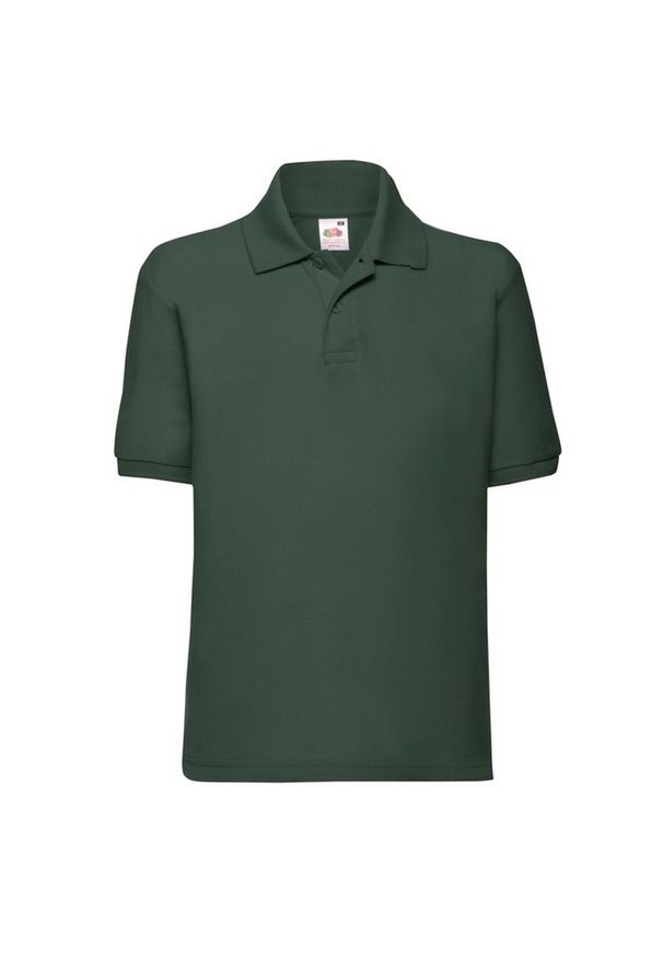 FRUIT OF THE LOOM - Koszulka Polo Dla Dzieci 65/35. Typ kołnierza: polo. Kolor: zielony