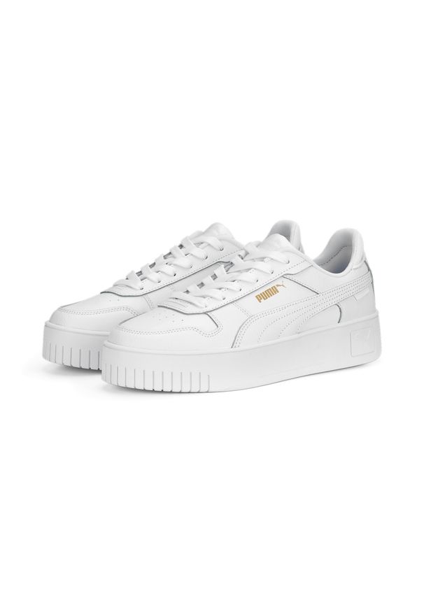 Puma - Sneakersy damskie Carina Street PUMA White Gold. Okazja: na co dzień. Kolor: wielokolorowy, żółty, biały. Obcas: na platformie