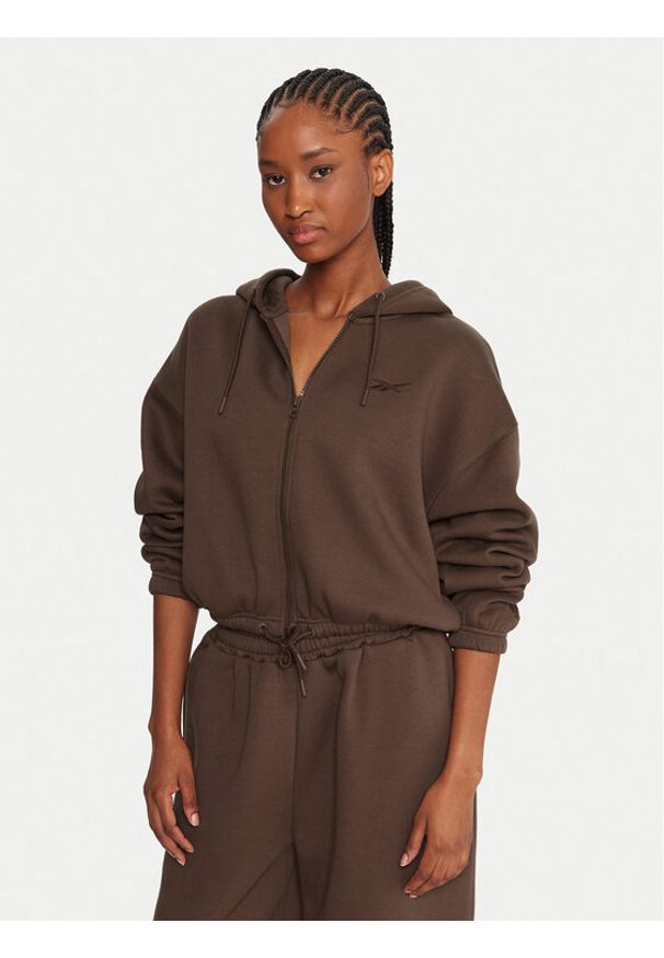 Reebok Bluza Reebok X Ewa Chodakowska RK25307CCW Brązowy Relaxed Fit. Kolor: brązowy. Materiał: syntetyk, bawełna