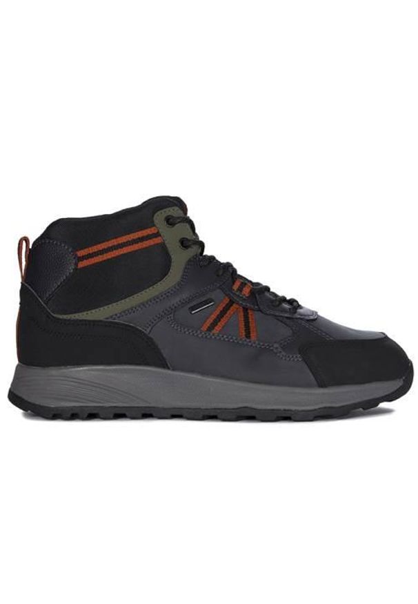 Buty do chodzenia męskie Geox U46EZF0MEEKC4002. Wysokość cholewki: za kostkę. Zapięcie: sznurówki. Kolor: szary. Materiał: materiał, syntetyk, tkanina. Szerokość cholewki: normalna. Sport: turystyka piesza