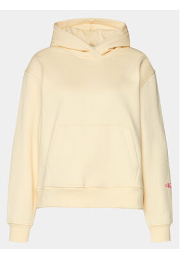 Calvin Klein Jeans Bluza Back Bold Monologo J20J222895 Żółty Relaxed Fit. Kolor: żółty. Materiał: bawełna