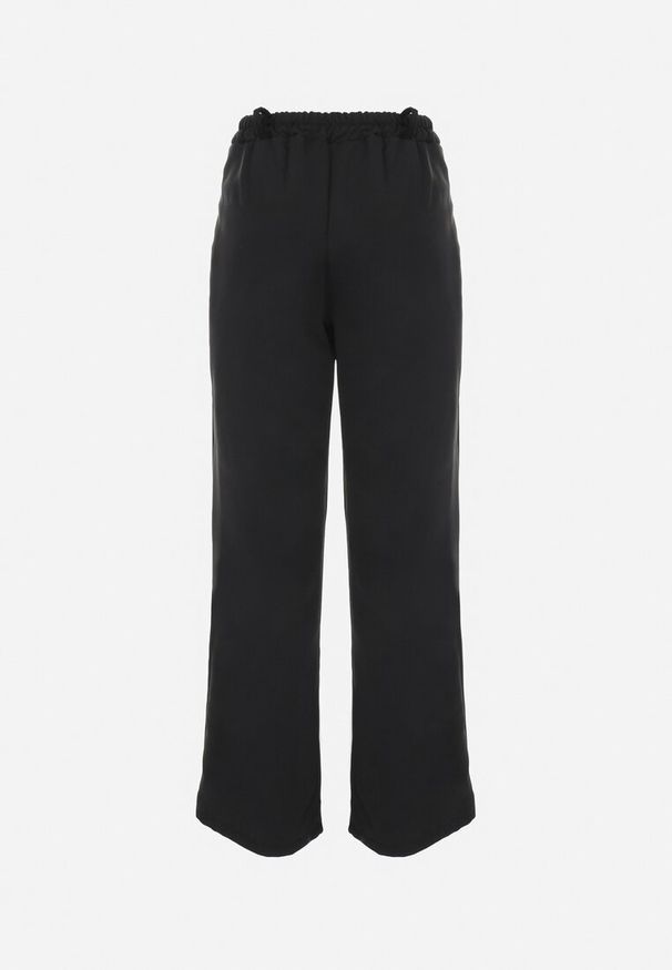 Born2be - Czarne Spodnie Szerokie High Waist Ivan. Okazja: na co dzień. Stan: podwyższony. Kolor: czarny. Materiał: tkanina. Styl: klasyczny, casual