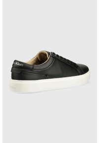 Calvin Klein sneakersy kolor czarny. Nosek buta: okrągły. Zapięcie: sznurówki. Kolor: czarny. Materiał: skóra, guma #2