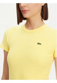 Lacoste T-Shirt TF5538 Żółty Slim Fit. Kolor: żółty. Materiał: bawełna #4