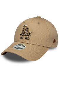 Czapka damska New Era LA Dodgers MLB Animal Infill 9FORTY 60771742 - beżowa. Kolor: beżowy. Materiał: bawełna, materiał. Wzór: haft. Styl: casual, elegancki, klasyczny #1