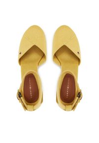 TOMMY HILFIGER - Tommy Hilfiger Półbuty Flag High Wedge Espad Closed Toe FW0FW08494 Żółty. Kolor: żółty. Materiał: materiał #4