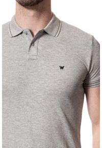 Wrangler - POLO WRANGLER S/S POLO MID GREY MEL W7B58K437. Typ kołnierza: polo #6