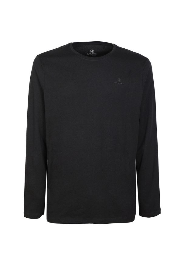 MEN'S HEALTH - Koszulka męska ATHL DPT Logan długi rękaw, czarna, 100% bawełna. Kolor: czarny. Materiał: bawełna. Długość rękawa: długi rękaw. Długość: długie