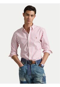 Polo Ralph Lauren Koszula 710906622002 Różowy Custom Fit. Typ kołnierza: polo. Kolor: różowy. Materiał: bawełna