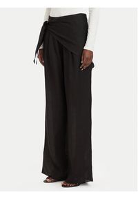 Marella Spodnie materiałowe Solista 2613131114 Czarny Relaxed Fit. Kolor: czarny. Materiał: len #4
