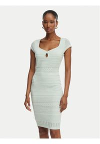 Guess Sukienka dzianinowa W6GK21 Z0603 Zielony jasny Regular Fit. Kolor: zielony. Materiał: syntetyk #1