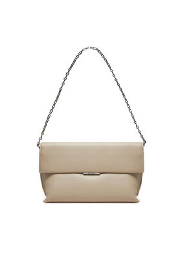 Calvin Klein Torebka Linear K60K612560 Beżowy. Kolor: beżowy. Materiał: skórzane