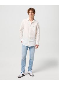 Wrangler - WRANGLER LS 1 PKT SHIRT MĘSKA KOSZULA W KRATĘ KRATA WORN WHITE 112352281