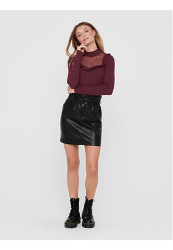 only - ONLY Spódnica z imitacji skóry 15206801 Czarny Regular Fit. Kolor: czarny. Materiał: skóra