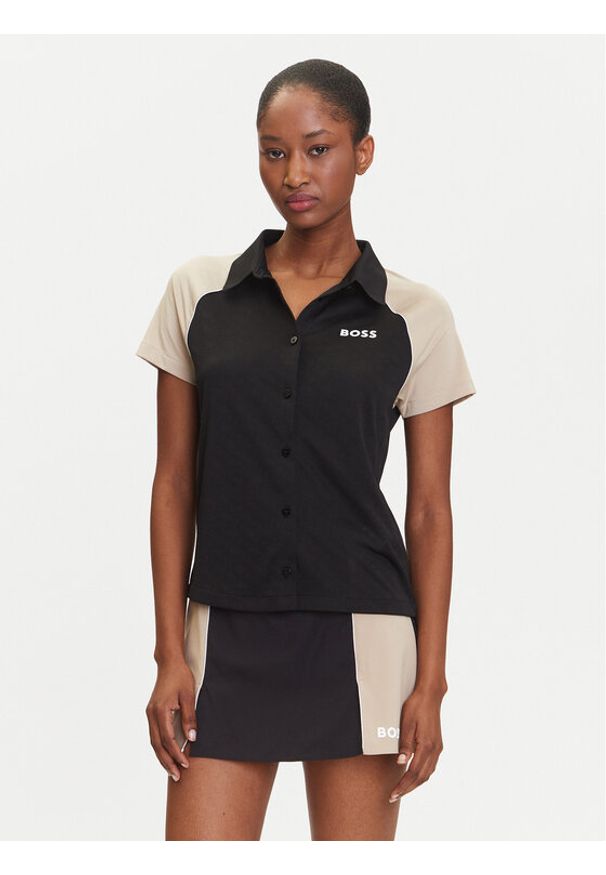 BOSS Polo Ellici2 50544191 Czarny Regular Fit. Typ kołnierza: polo. Kolor: czarny. Materiał: syntetyk