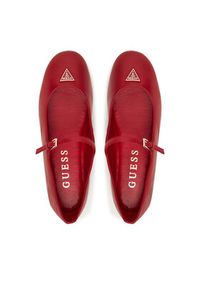 Guess Baleriny FLTKLD LEA02 Czerwony. Kolor: czerwony. Materiał: skóra