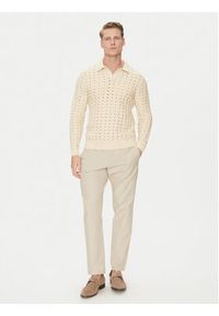 Marciano Guess Sweter 5GHR18 5864Z Beżowy Regular Fit. Kolor: beżowy. Materiał: bawełna