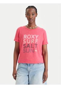 Roxy T-Shirt ERJZT06024 Różowy Regular Fit. Kolor: różowy. Materiał: bawełna #1