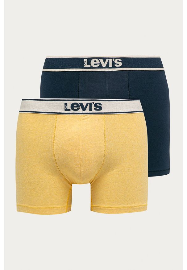 Levi's® - Levi's - Bokserki (2-pack). Kolor: żółty. Materiał: bawełna, dzianina, elastan. Wzór: gładki