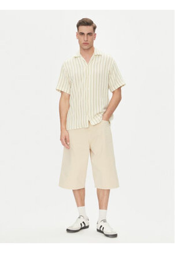Jack & Jones Szorty jeansowe Owen 12277167 Beżowy Baggy Fit. Kolor: beżowy. Materiał: bawełna