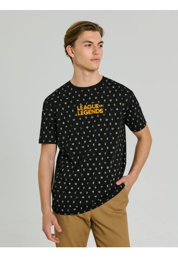Sinsay - Koszulka z nadrukiem League of Legends - czarny. Kolor: czarny. Wzór: nadruk