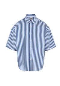 Urban Classics - Koszula Męska W Paski Z Krótkim Rękawem Lato. Kolor: biały, niebieski, wielokolorowy. Długość rękawa: krótki rękaw. Długość: krótkie. Wzór: paski. Sezon: lato #1