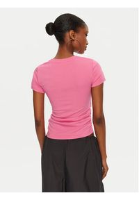 Juicy Couture T-Shirt Dot Ruched JCWCT24311 Różowy Slim Fit. Kolor: różowy