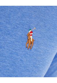 Ralph Lauren - RALPH LAUREN - Niebieska koszulka polo Custom Slim Fit. Typ kołnierza: polo. Kolor: niebieski. Materiał: bawełna, prążkowany. Wzór: haft, kolorowy #5