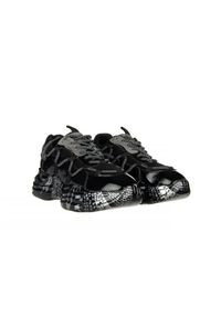 Sneakersy Sca'viola B-206 Black, Czarny, Skóra naturalna lakierowana. Zapięcie: bez zapięcia. Kolor: czarny. Materiał: skóra. Szerokość cholewki: normalna. Wzór: napisy, aplikacja #4