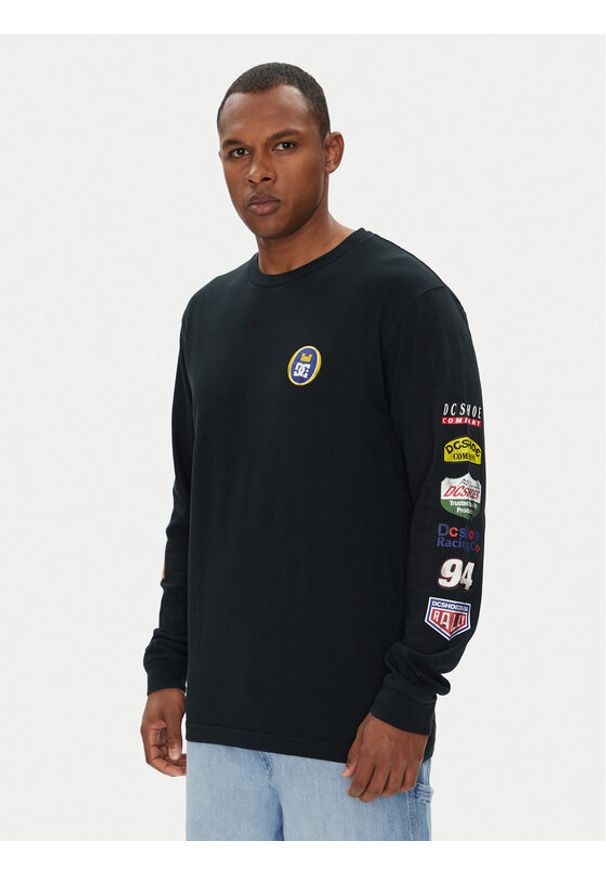 DC Longsleeve ADYZT05464 Czarny Regular Fit. Kolor: czarny. Materiał: bawełna. Długość rękawa: długi rękaw