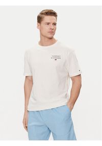 TOMMY HILFIGER - Tommy Hilfiger T-Shirt UM0UM02916 Biały Regular Fit. Kolor: biały. Materiał: bawełna