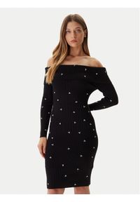 Guess Sukienka dzianinowa W5BK64 Z2YJ2 Czarny Slim Fit. Kolor: czarny. Materiał: syntetyk