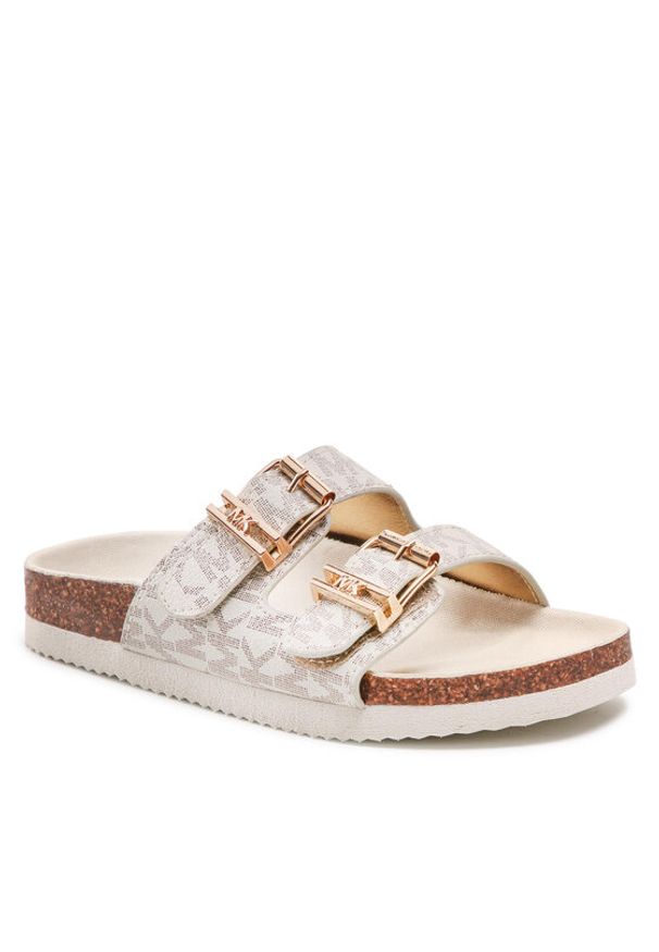 Klapki MICHAEL KORS KIDS. Kolor: beżowy. Materiał: skóra