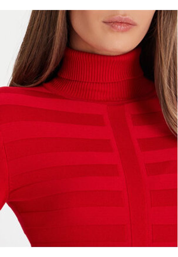 Morgan Golf 132-MENTOS.M Czerwony Slim Fit. Typ kołnierza: golf. Kolor: czerwony. Materiał: wiskoza