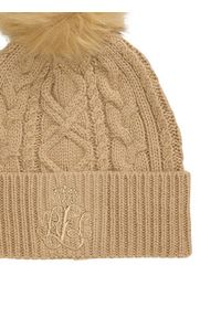 Lauren Ralph Lauren - LAUREN RALPH LAUREN Czapka 454P04466002 Beżowy. Kolor: beżowy. Materiał: materiał, poliester