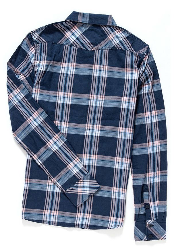 Wrangler - KOSZULA WRANGLER L/S WESTERN SHIRT NAVY W5045LU35. Materiał: materiał