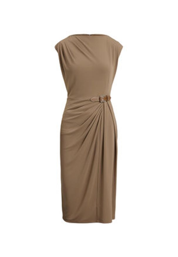 Lauren Ralph Lauren - LAUREN RALPH LAUREN Sukienka codzienna 200980221001 Brązowy Slim Fit. Okazja: na co dzień. Kolor: brązowy. Materiał: syntetyk. Typ sukienki: proste. Styl: casual