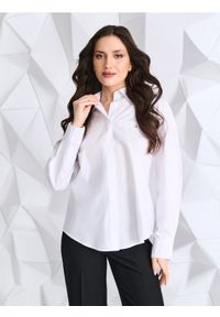 Sinsay - Koszula - biały. Kolor: biały. Materiał: bawełna. Długość rękawa: długi rękaw. Długość: długie. Styl: klasyczny #1