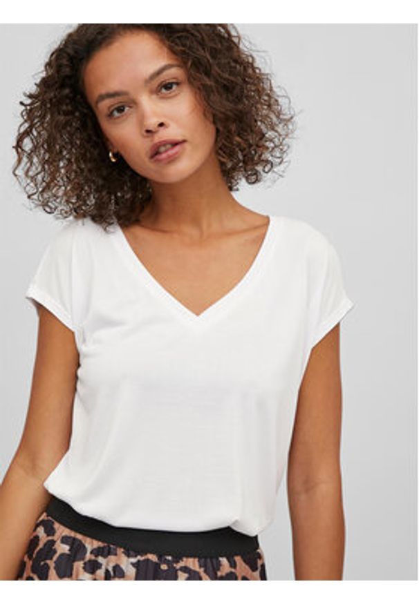 Vila T-Shirt Modala 14074847 Biały Relaxed Fit. Kolor: biały. Materiał: syntetyk