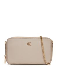 Calvin Klein Torebka Minimal Mono Camera Bag LV04K1086G Beżowy. Kolor: beżowy. Materiał: skórzane