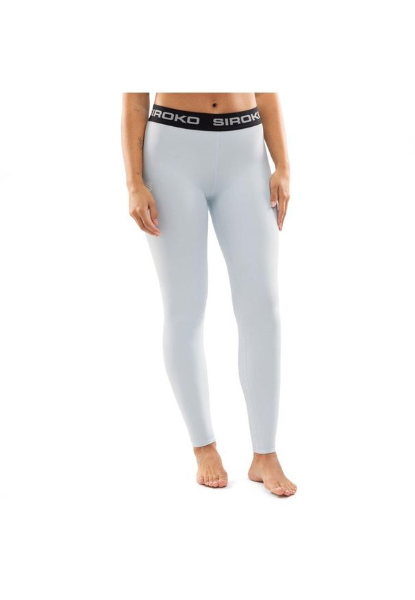 SIROKO - Damskie legginsy termoaktywne Sporty zimowe Siroko Meiho-W. Kolor: niebieski. Sezon: zima