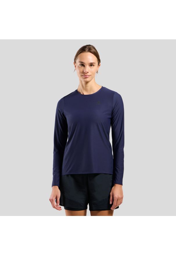 Koszulka z długim rękawem damska Odlo ZEROWEIGHT CHILL-TEC T-shirt crew neck. Kolor: niebieski. Długość rękawa: długi rękaw. Długość: długie. Sport: bieganie