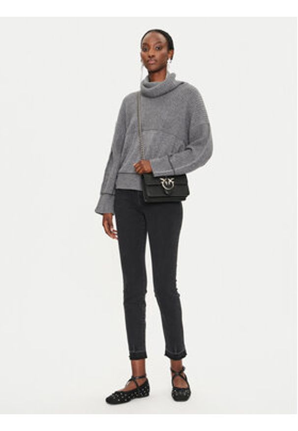 Pinko Golf Vigne 104056 A1A7 Szary Relaxed Fit. Typ kołnierza: golf. Kolor: szary. Materiał: syntetyk